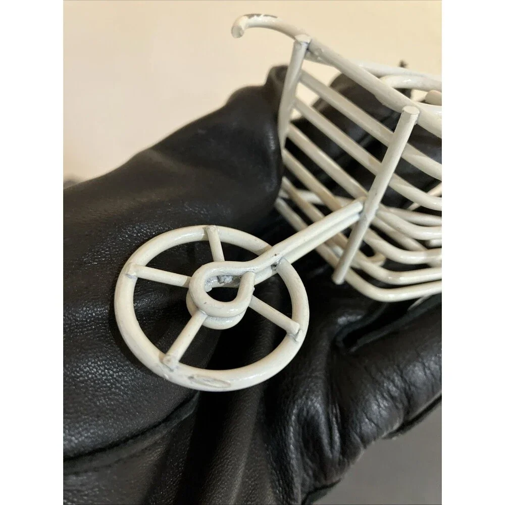 Dollhouse Miniature White Wire Garden Decor Wheelbarrow